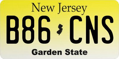 NJ license plate B86CNS