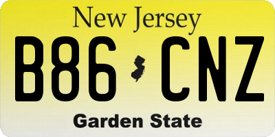 NJ license plate B86CNZ