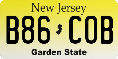 NJ license plate B86COB