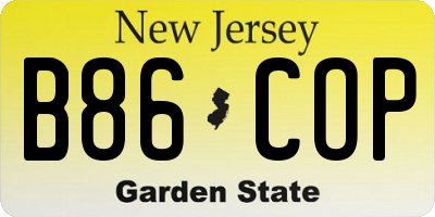 NJ license plate B86COP