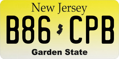 NJ license plate B86CPB