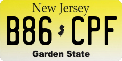 NJ license plate B86CPF