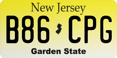 NJ license plate B86CPG