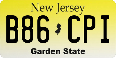 NJ license plate B86CPI