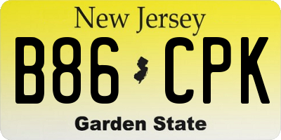 NJ license plate B86CPK