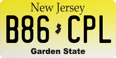 NJ license plate B86CPL