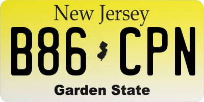 NJ license plate B86CPN
