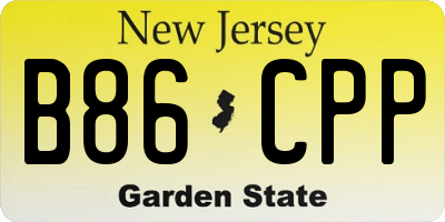 NJ license plate B86CPP