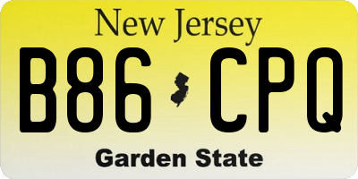 NJ license plate B86CPQ