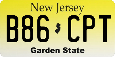 NJ license plate B86CPT