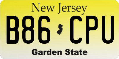 NJ license plate B86CPU