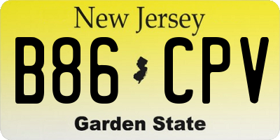 NJ license plate B86CPV