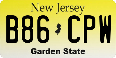 NJ license plate B86CPW