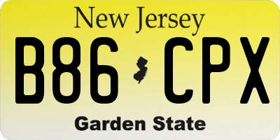 NJ license plate B86CPX