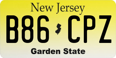 NJ license plate B86CPZ
