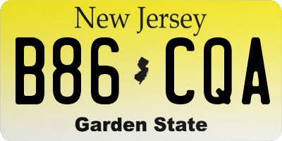 NJ license plate B86CQA