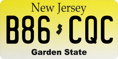 NJ license plate B86CQC