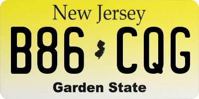 NJ license plate B86CQG