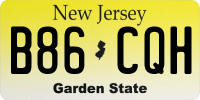 NJ license plate B86CQH