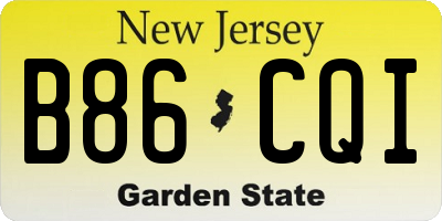 NJ license plate B86CQI