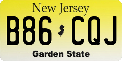 NJ license plate B86CQJ