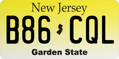 NJ license plate B86CQL