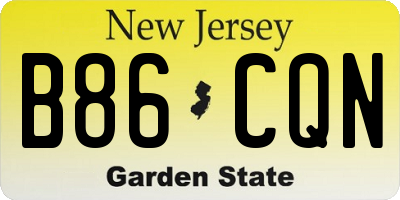 NJ license plate B86CQN