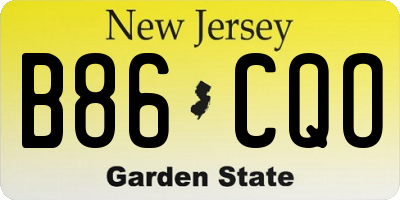 NJ license plate B86CQO