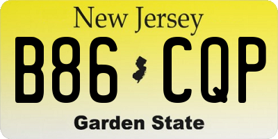 NJ license plate B86CQP