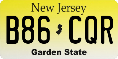 NJ license plate B86CQR