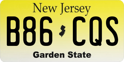 NJ license plate B86CQS