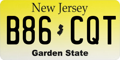 NJ license plate B86CQT