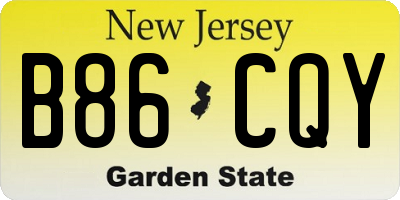 NJ license plate B86CQY