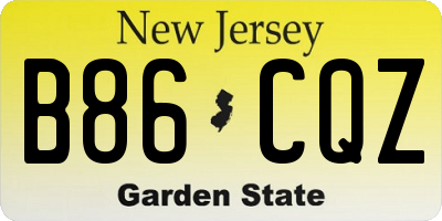 NJ license plate B86CQZ
