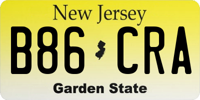 NJ license plate B86CRA