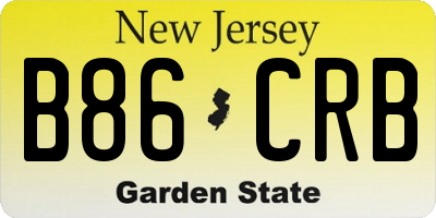 NJ license plate B86CRB