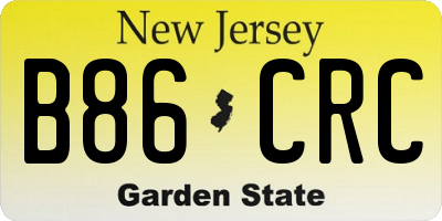 NJ license plate B86CRC