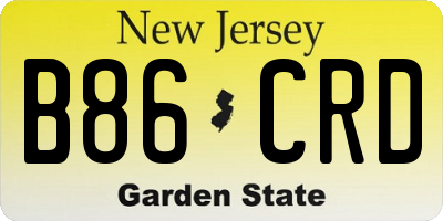 NJ license plate B86CRD