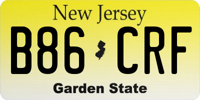 NJ license plate B86CRF