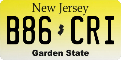 NJ license plate B86CRI