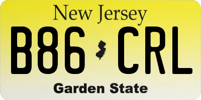 NJ license plate B86CRL