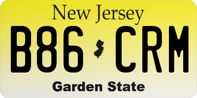 NJ license plate B86CRM