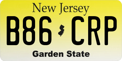 NJ license plate B86CRP