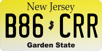 NJ license plate B86CRR