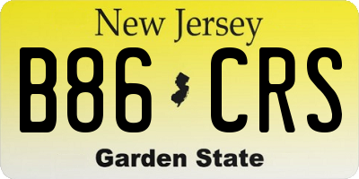 NJ license plate B86CRS