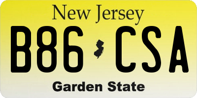 NJ license plate B86CSA