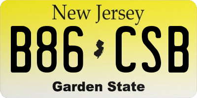 NJ license plate B86CSB
