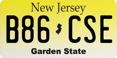 NJ license plate B86CSE