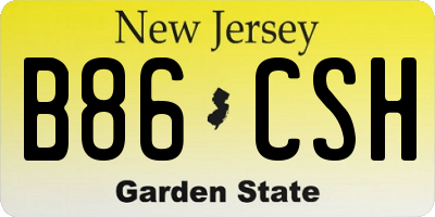 NJ license plate B86CSH