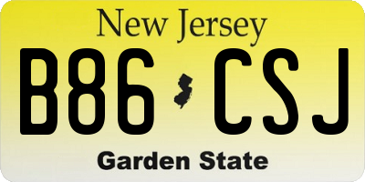 NJ license plate B86CSJ